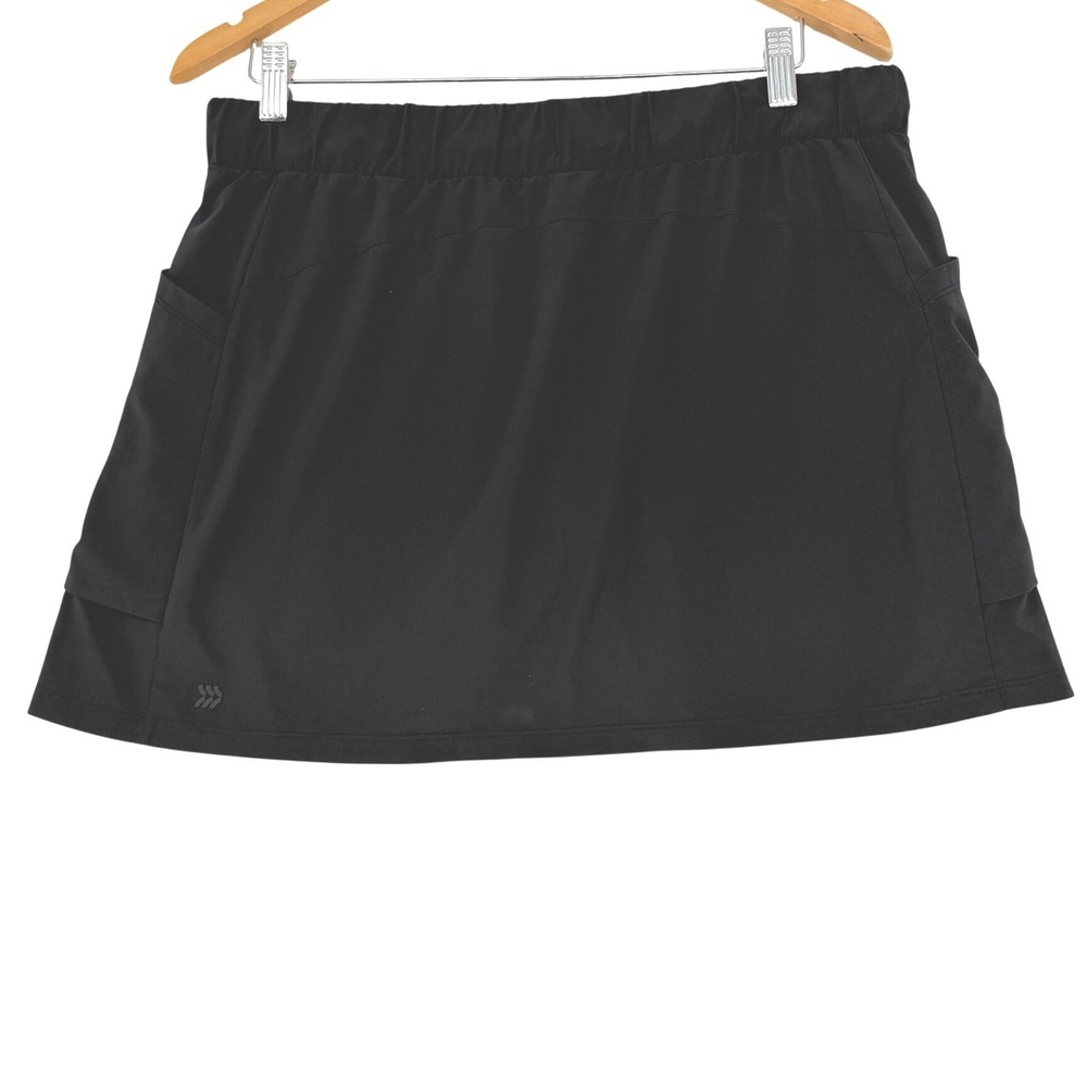 All in Motion Womens Black Athletic Skort Pockets Drawstring Size L Activewear